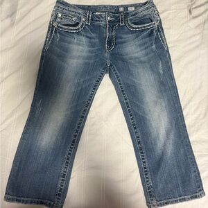 Miss Me Faded Blue Cropped Jeans